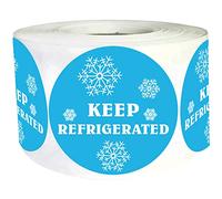 wootile Keep Refrigerated Stickers Waterproof 1.5 Inch Fluorescent Round Dots Blue Keep REFRIGERATED Food Packaging Warning Labels for Pharmacy, Drug Stores,Warning Labels,Health clinics,Drink 500Pcs