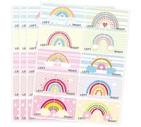 wootile Shoe Stickers for Kids with Transparent Protective Film 60Pcs Left Right Sole Stickers Waterproof Rainbow Shoes Stickers for Children's Day Birthday Baby Party Gift Early Learning Decals