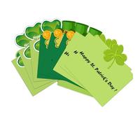 wootile St. Patrick's Day Greeting Cards 12 Pack Green Shamrock Irish St Patrick's Day Cards Shamrock Wishes Cards Notes Cards For Spring Party Supplies