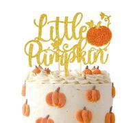 Wootkey 1Pcs Little Pumpkin Cake Topper Fall A Little Pumpkin is on the Way Cake Decorations for Thanksgiving Themed Baby Shower Birthday Party Supplies