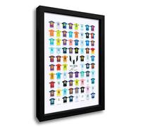 WOOTONG Messi Jersey Collection, Messi Poster Football Star Player Canvas Poster Wall Art, Garage And Wall Decoration, Football Fan Decoration (Black frame, 12 "x 16").
