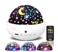 Wootoyz Sensory Lights, 3 Films Baby Night Light Projector New Baby Gifts Essentials for Newborn Sensory Toys for Autism Shower Gifts 1st Birthday Gifts for Girls Boys Toys 0-6 Months Toddler Toy