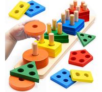 Wootoyz Wooden Toys for 1-5 Year Old Boys & Girls - Montessori Shape Sorter Sensory Learning Toys for Autism & Toddlers - Educational Birthday Gifts