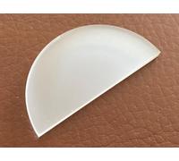 Wootton Industries 3mm Frosted Effect Acrylic Semi Circle Half Disc 100mm | Frosted Effect acrylic semi circle: 100mm straight edge x 50mm high, 3mm thick. Cut from a 100mm disc. Not glass.