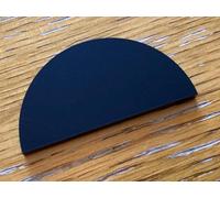 Wootton Industries 3mm Matt Black Acrylic Semi Circle Half Disc 56mm | Matt Black acrylic semi circle: 56mm straight edge x 28mm high, 3mm thick. Cut from a 56mm disc. Not glass.