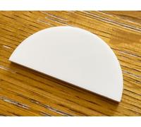Wootton Industries 3mm Matt White Acrylic Semi Circle Half Disc 197mm | Matt White acrylic semi circle: 197mm straight edge x 98.5mm high, 3mm thick. Cut from a 197mm disc. Not glass.