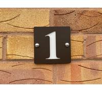 [WOOTTON INDUSTRIES LIMITED] Walnut Brown House Number 1 with Wall Fixings and Screw Covers