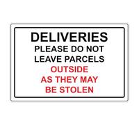 Wootton Industries No Parcels Outside May Be Stolen Sticker 300mmx200mm | Self-adhesive vinyl DO NOT LEAVE PARCELS OUTSIDE AS THEY MAY BE STOLEN sticker. Weatherproof, indoor & outdoor. UK made.
