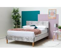 Wootton Silver Crushed Velvet Double Bed Frame 4Ft6