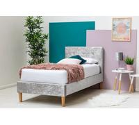 Wootton Silver Crushed Velvet Single Bed Frame 3Ft