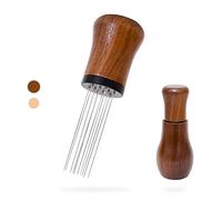 Woouch WDT Espresso Tool, Espresso distribution Tools,10 Needles 0.35mm Espresso Coffee Stirrer, Nature Wood Handle with Stand (Walnut)