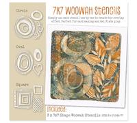 Woowah 7" x 7" Stencil Collection: 3 Stencils