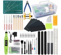 WOOWAIR Gundam Model Making Tool Set, 86 Pieces Model Building Tools with Tweezers, File, Drill, Polishing Tools, Digital Caliper, for Gundam Car Aeroplane Model Making Hobby Repair and Fixing