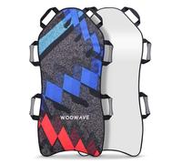 WOOWAVE 45"×18" Foldable Snow Sled，Fits 2 Children or 1 Adult，Ultra Portable, Strong and Durable, Sturdy Fabric Stitching, Handles with Steering，Kid's Winter Fun（Black ）