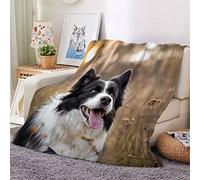 Woowin Dog Flannel Blanket Border Collie 3D Sherpa Throw Blanket Super Soft Warm Plush Sofa Bed Picnic Office Nap Blanket Animal Pet Puppy Lightweight Summer Throw Blanket Single 28x40Inch