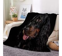 Woowin Dog Flannel Blanket Gordon Setter 3D Sherpa Throw Blanket Super Soft Warm Plush Sofa Bed Picnic Office Nap Blanket Animal Pet Puppy Lightweight Summer Throw Blanket Single 50x59Inch