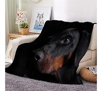 Woowin Flannel Sherpa Blanket Doberman Throw Blanket Animal Dog 3D Printed Soft Cozy Blanket for Bed Sofa Couch Baby Kids Adults Girls Boy Blanket Warm Fluffy Lightweight Double 40x50Inch