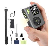 Woowind Bike Pump, 50s Fast Inflation, Electric Bike Pump with Pressure Gauge, 120 PSI, Tyre Inflator, with Presta and Schrader Valve for Road, City Bikes & MTB, Rechargeable Battery and LED Light