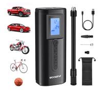 Woowind Cordless Tyre Inflator & Power Bank, Car Bike Motorcycle Balls | Tyre Inflator Air Compressor, 1 Minute Inflation, Air Pump For Bikes, Digital Pressure Gauge, LED Light