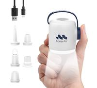 Woowind Kona Air Mattress Pump - Cordless, Rechargeable 2000mAh Battery - 200L/Min Airflow - Inflates & Deflates Air Bed, Pool Float, Tent, with 10-Hour LED Light, Ultra-Portable Palm-Size (V05 White)