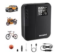 Woowind Newocube Tyre Inflator Portable Air Compressor, Electric Rechargeable Cordless Tyre Inflator Pump for Car,Bicycle,Motorcycle Tires and Balls(Black)