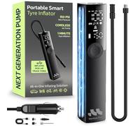 Woowind Premium Tyre Inflator Portable Air Compressor, 2X Faster, Electric Pump, 150PSI/10.3BAR Air Pump for Car Tyres with 12V DC Cord for 4x4 & Off-Road Tyres, Auto Shut-Off