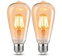 Woowtt 4W Edison LED Bulbs, Vintage Screw Light Bulb, E27 Warm White 2 Pack