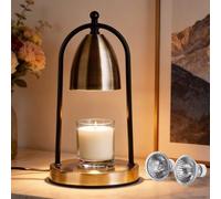 Woowtt Candle Warmer Lamp with Timer, Vintage Flameless Candle Lamp Dimmable Candle Heater Lamp for Jar Candles Home Decor Gifts for Men Women House Warming Gifts