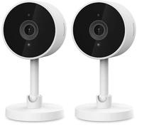 WOOX Smart Camera 1080P Wifi IP Security Camera with Night Vision Motion Detection 2-Way Audio Speed Playback Home Security with Cloud Storage, Works with Alexa (White) (Pack of 2)