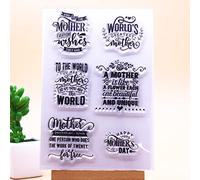 WooYangFun 1pc World's Greatest Mother Happy Mother's Day Sentiment Clear Stamp for Card Making Decoration and Scrapbooking 11x16cm