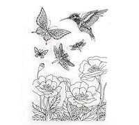 WooYangFun Craft 1pcs Floral Tree Hummingbird Clear Stamp for Card Making Decoration and Scrapbooking 11x15cm
