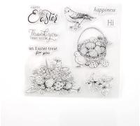 WooYangFun Happy Easter Day Swallow Rabbit Clear Stamp for Card Making Decoration and Scrapbooking