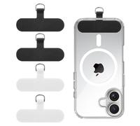 WOOZ 4pcs Phone Tether Tab, Nylon Phone Lanyard Patch, Tether Tab for Phone Lanyard, Phone Strap 2*Black+2*White