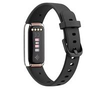 WOOZ Strap compatible with Fitbit Luxe Strap, Classic Replacement Soft Silicone Sport Bands Wristband Colorful Band (Black,Large)