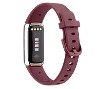 WOOZ Strap compatible with Fitbit Luxe Strap, Classic Replacement Soft Silicone Sport Bands Wristband Colorful Band (Wine red,Small)