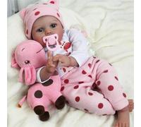 WOOZHI Reborn Doll Girl 55 cm Soft Silicone Newborn Doll - Lifelike Reborn Babies, Beautiful and Realistic Baby for Children from 3 Years Old