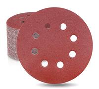 WooZuu 50 Pcs 125mm Sanding Discs, 5 Inch Hook and Loop Sanding Discs 120 Grit Sanding Pads For Random Orbital Sander, 8 Holes Orbital Sander Discs Sandpaper For Sanding and Polishing Wood Walls Metal