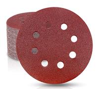 WooZuu 50 Pcs 125mm Sanding Discs, 5 Inch Hook and Loop Sanding Discs 80 Grit Sanding Pads For Random Orbital Sander, 8 Holes Orbital Sander Discs Sandpaper For Sanding and Polishing Wood Walls Metal