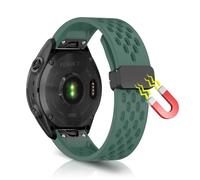 WoPail 22 mm QuickFit Silicone Wristband for Garmin Quatix 8 47 mm/Tactix 8/Fenix 8/Fenix E 47 mm/7 Pro/7/6 Pro Sport Magnetic Replacement Wristband for Garmin Epix (Gen 2) - Green