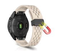 WoPail QuickFit Silicone Wristband for Garmin Smartwatch Sport Replacement Wristband Magnetic 20 mm/22 mm/26 mm (20 mm Starlight)