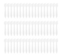 Wopanxye 100 Pack Mini Cosmetic Spatulas, Small Plastic Spoon for DIY Facial Mask Stick, Face Cream, Crafts, Disposable Makeup Spatula, Multipurpose Applicator for Mixing, Skincare, Sampling, Waxing