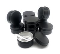 Wopanxye 10pack 80ml Aluminum Tin, 80 Gram Black Empty Travel Cosmetic Sample Containers with Screw Cap Lid, 80g Metal Tins Can Storage Travel Jars for DIY Crafts, Lip Balms, Face Cream, Candle, Tea