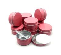 Wopanxye 10pack 80ml Aluminum Tin, 80 Gram Pink Container Leak Proof Cosmetic Jars, 80g Small Makeup Round Screw Lids Pot for Cosmetic, Salves, Lip Balms, Toner, Cream, Paint, Candle, Tea, Beads, Wax