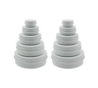 Wopanxye 10pack Aluminum Tin Jars 60ml, 15ml White Empty Container, 30ml Travel Makeup Tin 100g Pot, 2oz Refillable Small Cosmetic Cans for DIY Cream Sample Powder Candle Tea Paint Slime (mixed size)