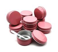 Wopanxye 10pack50ml Pink Aluminum Tin, 50 Gram Containers Leak Proof Cosmetic Jars, 50g Small Makeup Containers Round Screw Lids for Cosmetic, Salves, Lip Balms, Toner, Cream, Candle, Tea, Beads