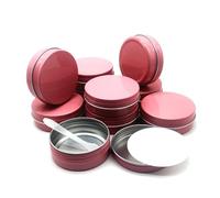 Wopanxye 10pcs 60ml Round Lip Balm Tin Cans, 60 Gram Aluminum Tins Cosmetic Sample Containers with Screw Lid, 60g Metal Empty Tins Storage Travel Jars for Salves, Lip Balms, Face Cream, Candle, Tea