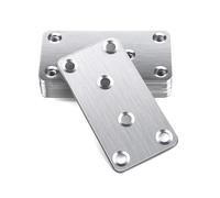 Wopanxye 10pcs Flat Joining Plates, 50x100x1.8mm Connecting Metal Straight Brace, Fixing Bracket Panle Timber Wood Fixing Galvanised Steel Repair Connector for Furniture Table Cabinet Chair Fixation