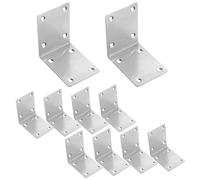 Wopanxye 10pcs Right Angle Brackets for Wood, 50x70x70mm, 90° Corner Bracket, Heavy Duty Galvanized Steel Sheet L Brace Connector Joint for Small DIY Furniture Fixation Fixing Table Shelf Chair Desk