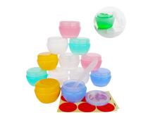 Wopanxye 12pack 20g Refillable Cosmetic Container, 20ml Frosted Small Sample Jars with Inner Liner for Oils Salves Creams Lotions Powder Makeup Eye-shadow Nails Beads Toner, FREE Spatulas & Labels