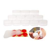 Wopanxye 12pcs 10 Gram Jars, Small Cosmetic Sample Empty Container, 10ml Plastic Round Pot WHITE Screw Cap Lid, Tiny 10g Bottle for Makeup, Eye Shadow, Nails, Powder, Jewelry, Beads, Free Spatulas